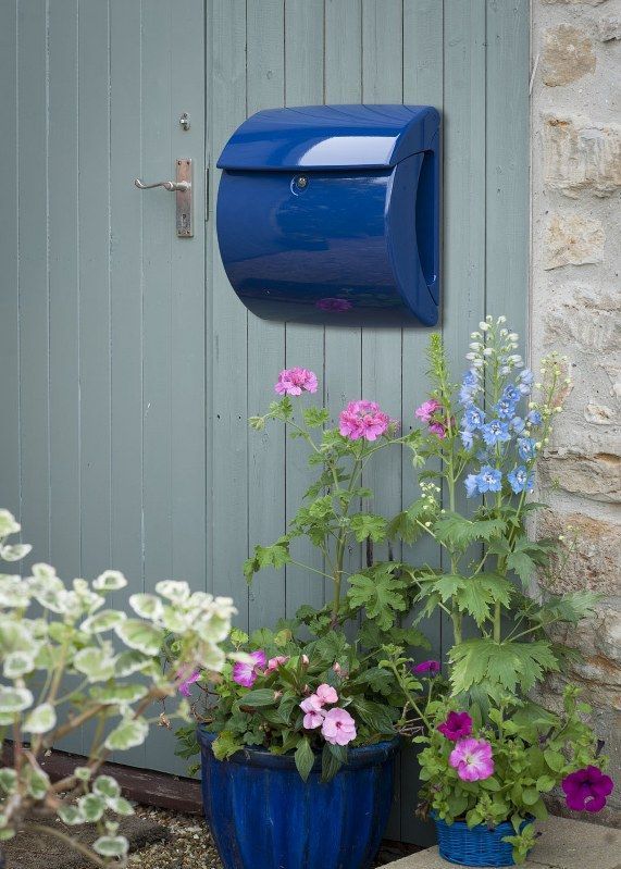 BURG-WÄCHTER - PIANO 886 - Brievenbus - Donkerblauw - Kunststof, Insteekformaat DIN C4, 2 Sleutels