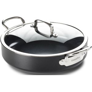 GreenPan Barcelona Infinity Pro hapjespan met deksel 30cm - zwart - inductie - PFAS-vrij