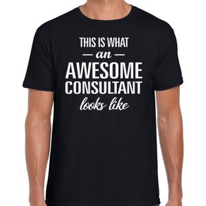 Awesome / geweldige consultant cadeau t-shirt zwart - heren -  kado / verjaardag / beroep cadeau shirt