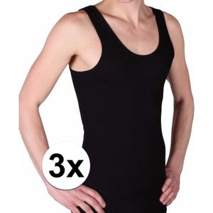 3x Beeren heren hemd/singlet Classic zwart maat 3XL - Ondergoed voor heren