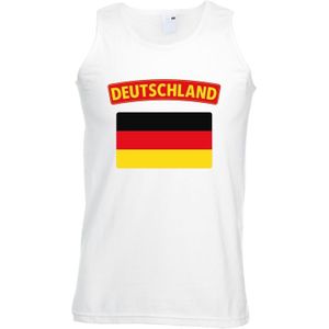 Duitsland singlet shirt/ tanktop met Duitse vlag wit heren