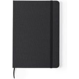 Luxe schriften/notitieboekje - 6x - zwart met elastiek -  A5 formaat - gelinieerd