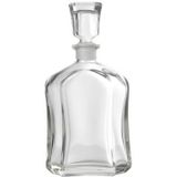 Glazen whisky/water karaf 700 ml/26 cm kristal - Kristalglas look whiskey fles - Platte whiskykaraf/whiskyfles van glas