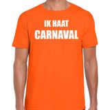 Ik haat carnaval verkleed t-shirt / outfit oranje voor heren - carnaval / feest shirt kleding / kostuum