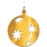 2x stuks kerstbal hangdecoratie goud 30 cm van karton - Kerstversiering - Kerstdecoratie