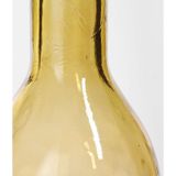 Transparante/okergele fles vaas/vazen van eco glas 15 x 50 cm - Rioja - Woonaccessoires/woondecoraties - Glazen bloemenvaas - Flesvaas/flesvazen
