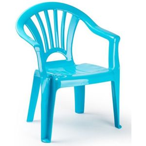 2x stuks kinder stoelen 50 cm - Lichtblauw - Tuinmeubelen - Kunststof binnen/buitenstoelen voor kinderen