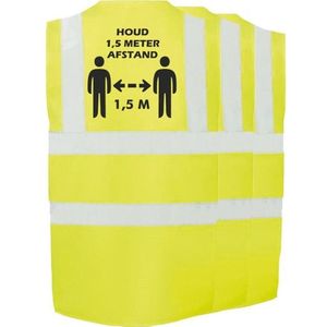 3x Gele Corona/COVID-19 vesten/hesjes 1,5 meter afstand voor volwassenen - Veiligheidsvest werkkleding - RIVM regels/richtlijnen - Flatten the curve - Stay safe