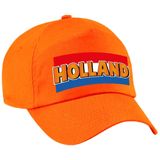 4x stuks Holland fan pet / cap - oranje - met Nederlandse vlag - volwassenen - EK / WK / Koningsdag - supporter petje / kleding