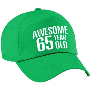 Awesome 65 year old verjaardag pet / cap groen voor dames en heren - baseball cap - verjaardags cadeau - petten / caps