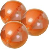 6x stuks opblaasbare strandballen plastic oranje 28 cm - Strand buiten zwembad speelgoed