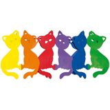 Set van 3x stuks regenboog verjaardagsslinger katten/poezen 3 meter brandvertragend papier