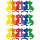 Set van 3x stuks regenboog verjaardagsslinger katten/poezen 3 meter brandvertragend papier