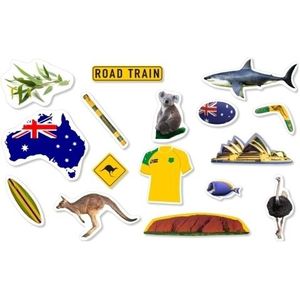 Zakje Confetti Australie thema ongeveer 54x stuks - Feestartikelen/versieringen