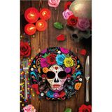 Fiestas Day of the dead feest servies set - borden/bekers - 24x - gekleurd - papier