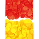 600 gram geel en rode papier snippers confetti mix set feest versiering - 300 gram per kleur
