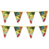 2x Hawaii thema vlaggenlijnen 6 meter - Slingers - Hawaii decoratie feestartikelen