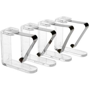 Tafelkleed klemmen - 4 stuks - Transparant - Tafelkleedklemmetjes