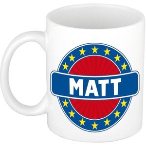 Matt  naam koffie mok / beker 300 ml  - namen mokken
