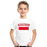 Indonesie t-shirt met Indonesische vlag wit kinderen