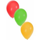 Ballonnen rood/geel/groen 60x stuks - Carnaval thema kleuren feestartikelen