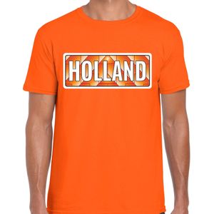 Holland / Oranje supporter t-shirt oranje voor heren - Nederlands elftal fan shirt / kleding - Koningsdag outfit