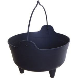 Whitefurze Heksenketel/kookpot - zwart - 4 liter - kunststof - D28 x 19 cm - Halloween feestversiering