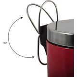 MSV Prullenbak/pedaalemmer - 2x - metaal - rood - 5 liter - 20 x 28 cm - Badkamer/toilet