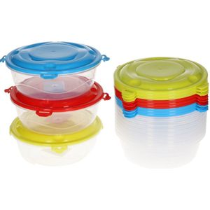 24x Voorraad/vershoudbakje 0,5 liter transparant plastic/kunststof - Moskou - Mealprep bakjes