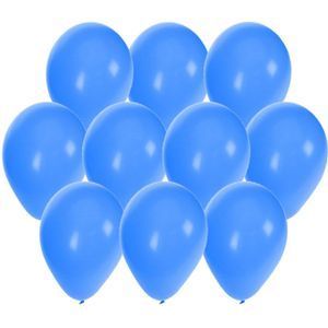 Bellatio Decorations ballonnen - 45 stuks - blauw - 27 cm - helium of lucht - verjaardag / versiering