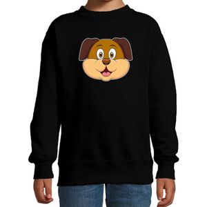 Cartoon hond trui zwart voor jongens en meisjes - Kinderkleding / dieren sweaters kinderen