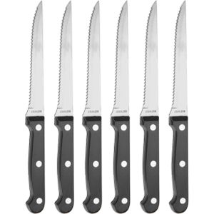 6x Steakmessen/vleesmessen bestek 23 cm - Keukenbenodigdheden - Eetgerei - Vlees snijden - Bestek - Scherpe messen