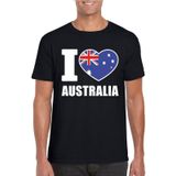 Zwart I love Australie supporter shirt heren - Australisch t-shirt heren