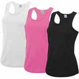 Voordeelset -  wit, lichtroze en zwart sport singlet voor dames in maat Small(36) - Dameskleding sport shirts