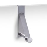 2x Zilveren deur kapstokken voor 5 kledinghangers 15 cm - Zeller - Woonaccessoires - Kleding/jassen ophangen - Deur kapstokken voor kledinghangers