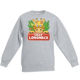 Lilly longneck de giraffe sweater grijs voor kinderen - unisex - giraffen trui - kinderkleding / kleding