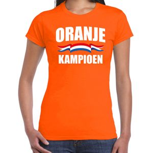 Oranje fan t-shirt voor dames - oranje kampioen - Holland / Nederland supporter - EK/ WK shirt / outfit
