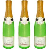 3x Stuks grote/XXL opblaasbare champagne fles 180 cm - Oud en Nieuw en bruiloft accessoires/decoratie