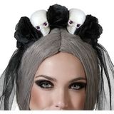 Halloween/horror verkleed diadeem/tiara/bloemenkrans - zombie/heks/day of the dead - dames/meisjes