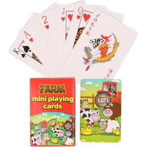 3x pakjes mini boerderij dieren thema speelkaarten 6 x 4 cm in doosje van karton - Handig formaatje kleine kaartspelletjes