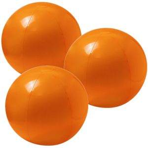 6x stuks opblaasbare strandballen extra groot plastic oranje 40 cm - Strand buiten zwembad speelgoed