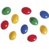50x pasen versiering gekleurde plastic paaseieren - Paasdecoratie/ Paasversiering