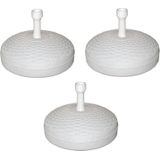 3x Ronde parasolvoet wit rotan kunststof - doorsnede 45 cm