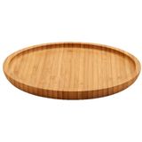 4x stuks bamboe houten broodplanken/serveerplanken/hamplanken rond 20 cm - Dienbladen van hout