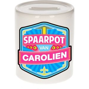 Kinder spaarpot voor Carolien - keramiek - naam spaarpotten