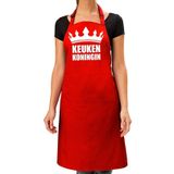 Keuken koningin keukenschort rood voor dames - Moederdag - bbq schort