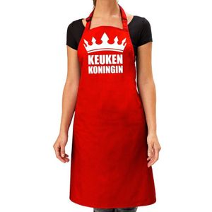 Keuken koningin keukenschort rood voor dames - Moederdag - bbq schort