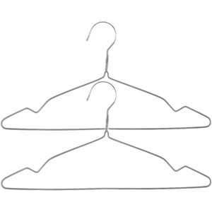 Set van 30x stuks metalen kledinghangers grijs 40 x 20 cm - Kledingkast hangers/kleerhangers