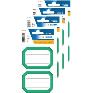 Herma Keuken/voorraadkast etiketten/stickers - 48x - groen/wit