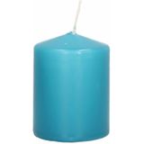 Trend Candles - Stompkaarsen set 2x stuks turquoise blauw 8 en 12 cm